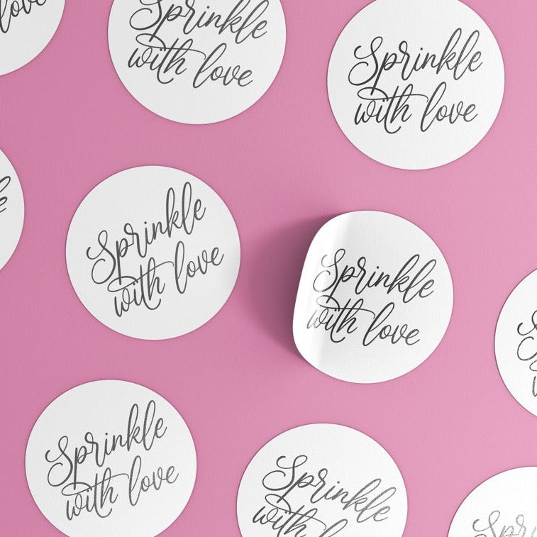 Sprinkle Container Sticker Sprinkle with love stickers – Paper Circles